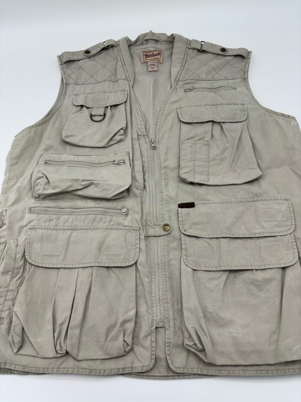 Woolrich Men's Vintage Multi-Pocket Utility Vest - Light Beige